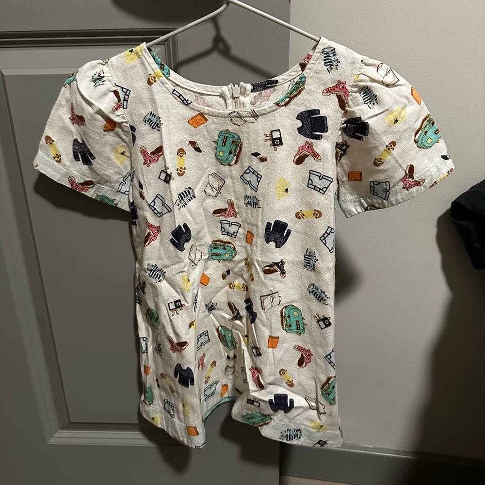 Fábula (FARM Rio for kids) Cream Travel Print Dress for Girls - Size: 2 years